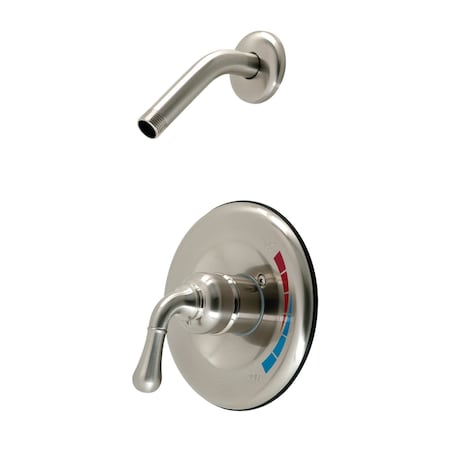 Kingston Brass Shower Faucet, Brushed Nickel, Wall Mount KB638SOLS